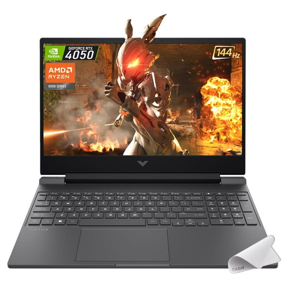 HP Victus Gaming Laptop, 15.6-inch FHD IPS 144Hz, AMD Ryzen 5-8645HS, NVIDIA GeForce RTX 4050, Wi-Fi 6, Backlit KB, Win11 Home, w/Mouse Pad (32GB RAM |2TB PCIe SSD)