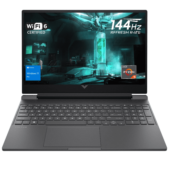 HP Victus Premium Gaming Laptop, 15.6 FHD 144Hz Display, Ryzen 5 7535HS, AMD Radeon RX 6550M, 32GB DDR5 RAM, 2TB SSD, Wi-Fi 6, Backlit KB, Windows 11 Pro