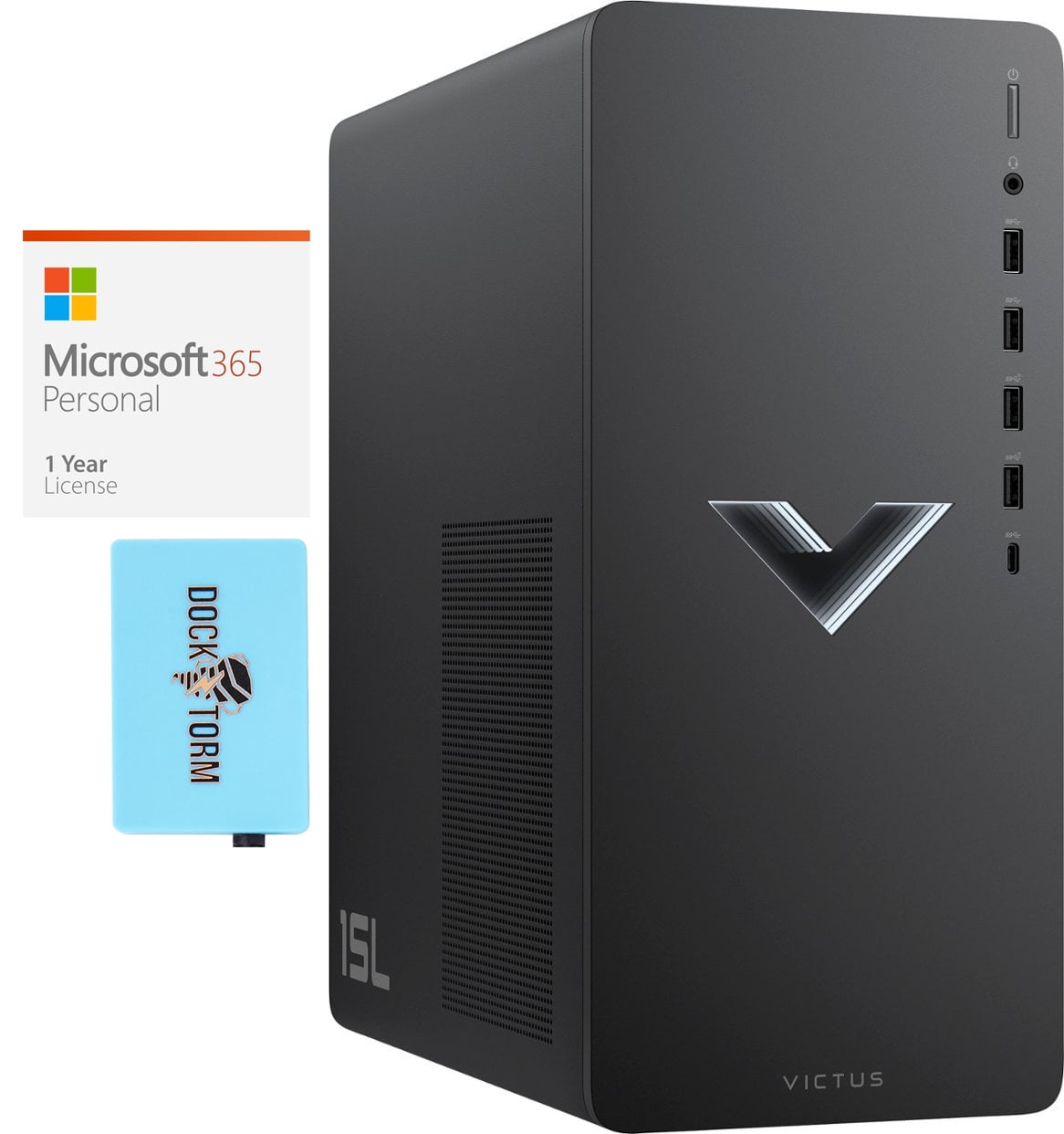 HP Victus TG02 Gaming/Entertainment Desktop PC (Intel i3-12100F 4-Core, GeForce  GTX 1650, 32GB RAM, 1TB PCIe SSD, Win 10 Pro) with Microsoft 365 Personal ,  Dockztorm Hub