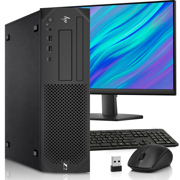 Restored HP Z2 G4 SFF Workstation Desktop Computer, Intel Core i7-8700, 16GB DDR4 RAM, 512GB SSD, New 24" Monitor, Wireless Keyboard & Mouse, Built-in Wi-Fi, Windows 11 Pro,