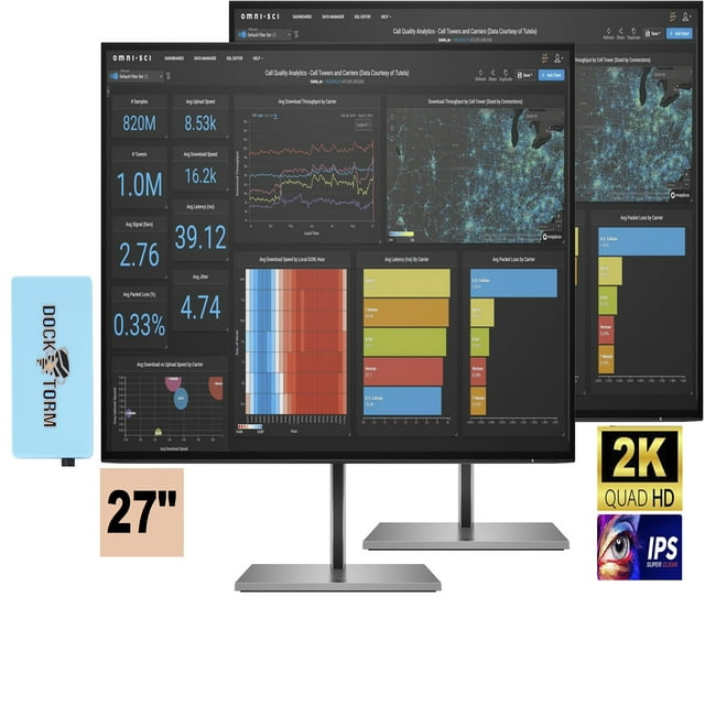 HP Z27Q G3 IPS QHD 16:9 Display 1C4Z7AA#ABA Bundle W/ Docztorm Dock, 27 ...