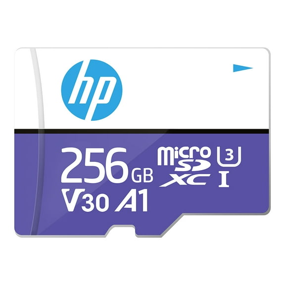 HP mx330 256GB Class 10 U3 V30 A1 microSD Flash Memory Card for Expanded On-Board Memory - 100MB/s, 4K Ultra HD, UHS-I, micro SD