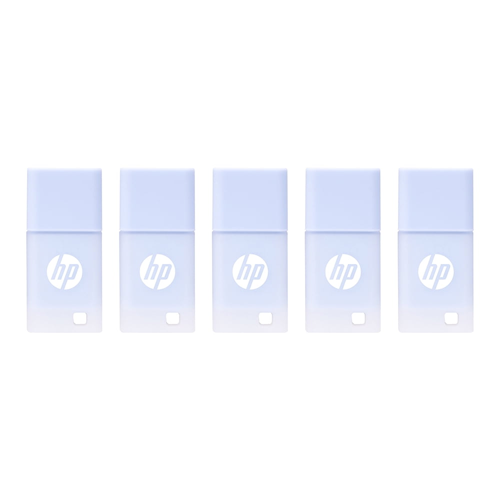 HP 32GB v168 USB 2.0 Delicate Blue Flash Drive – Reliable Portable Storage to Store, Transfer, & Protect Important Data, 5-Pack
