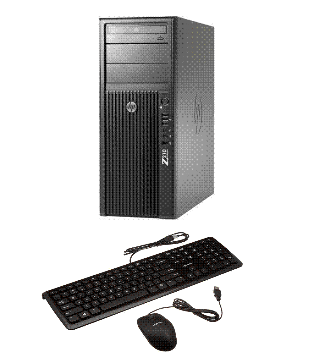 HP z210 Tower Computer Intel I7 3.40GHz 8GB 500gb SSD +2TB HD