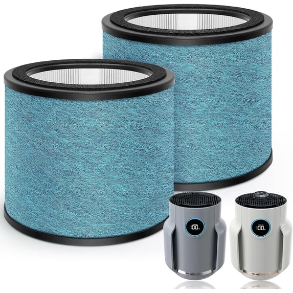HP072 HP071BRN Filters Replacement Filters for Shark NeverChange Air Purifier Compact Pro HP071BRN, HP072PK, HP072PL, HP072GN, 3-in-1 True H13 HEPA Filter, Blue, 2-Pack