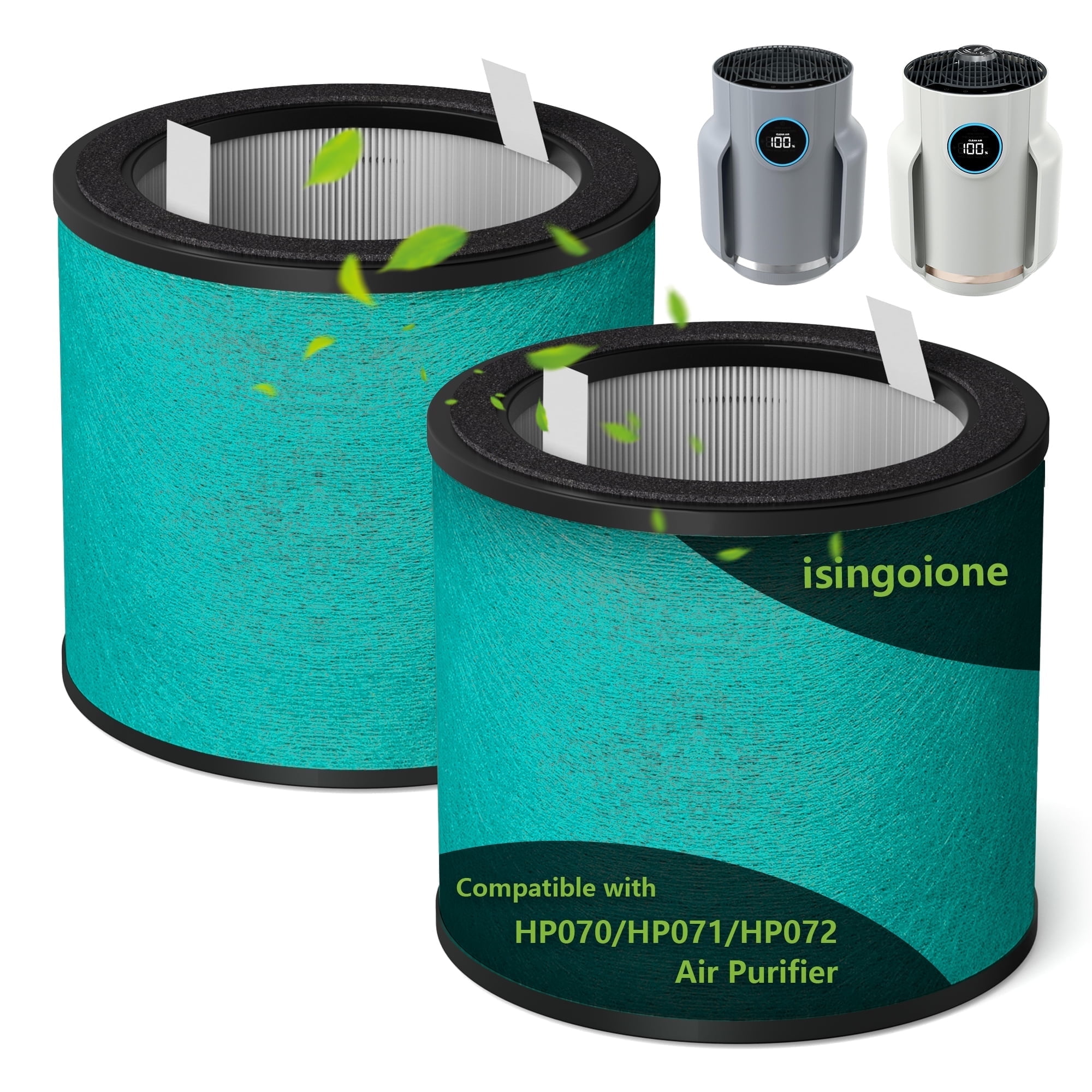 HP072 HP071BRN NeverChange Replacement Filter Compatible with Shark HP072, HP071BRN, HP070, UA075, HP072QGD, HP072QGN, HP072C Air Purifiers, H13 True HEPA and Activated Carbon Filter, 2 pack