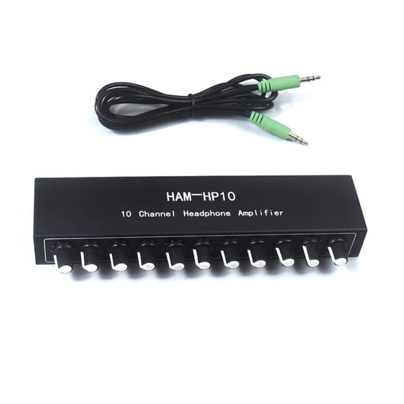 HP10 10 Way Stereo Headphone Amplifier for Professional Auditory Mixing with 1 Input 10 Output Multiple Channel