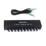 HP10 Headphone Amplifier Auditory Mixer 1 to 10 with 1 Input Integration 10 Output for Dynamic Sound Controlling