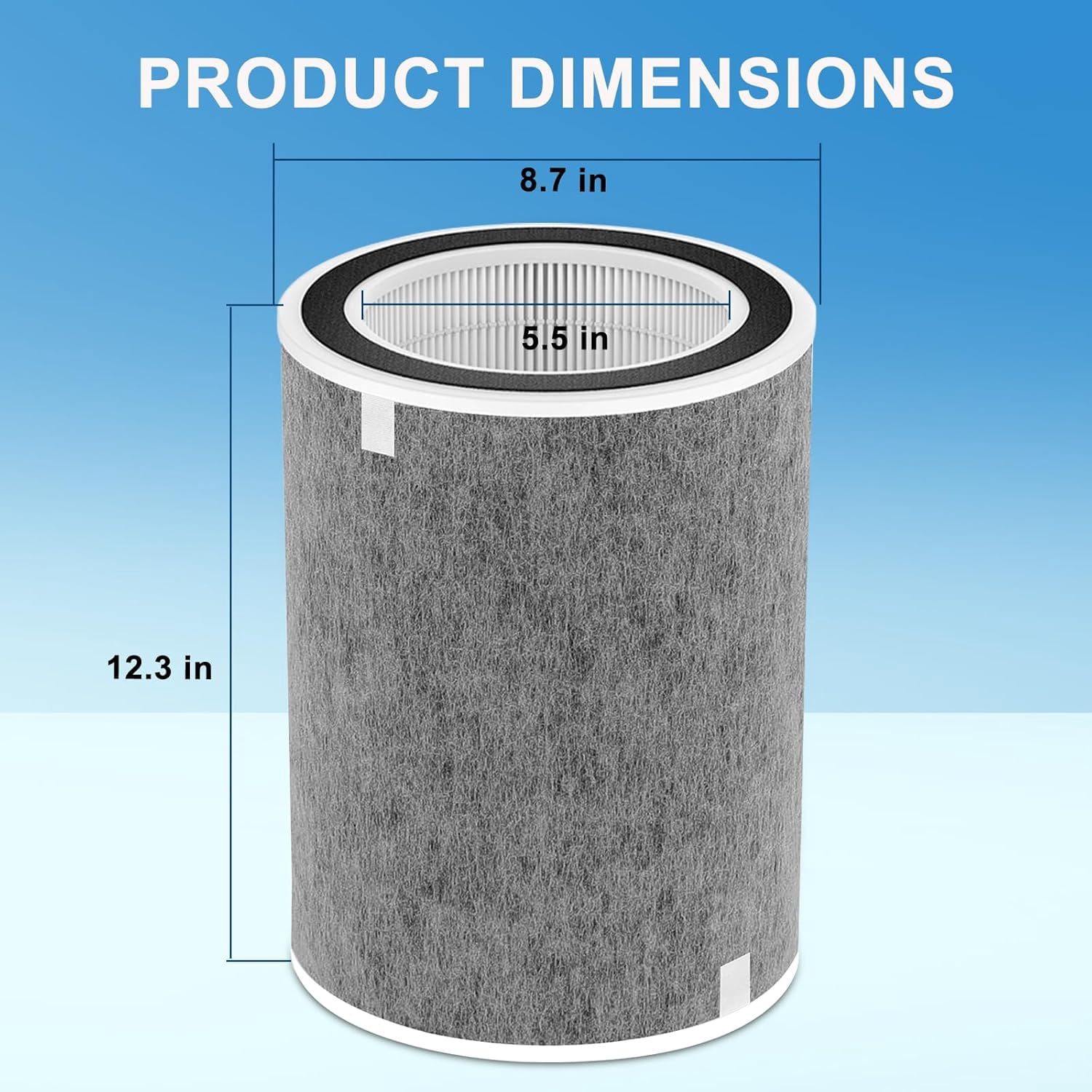 HP302 Filter Compatible with Purifier HP201 HP202 HP232 HP301 HP302 HC502, 2 Pack HEPA Filter for 99.97% Particles & Dust