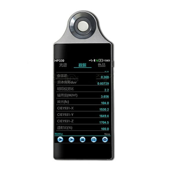 HP320/HP330 Portable Spectrometer Spectral Illuminance Meter, Color Temperature Meter Handheld Spectral Analyzer 380-780nm ,Easy to Use