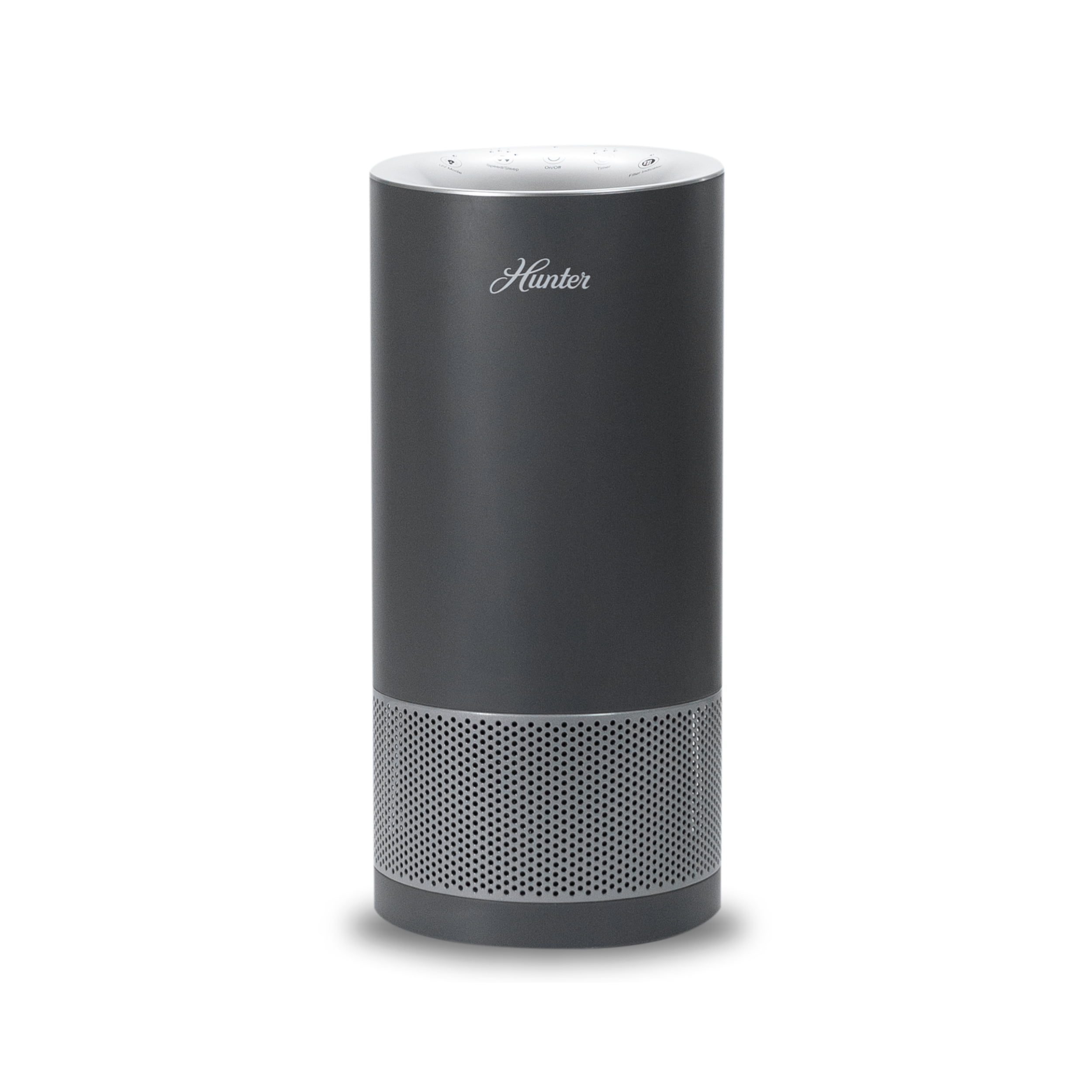 Hunter HP450UV Gray and Silver True HEPA Air Purifier Tower