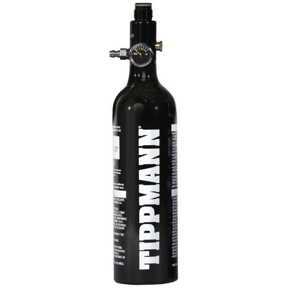 HPA Tank 26ci 3000psi Paintball Air System - Aluminum Compressed Air Nitrogen Cylinder - 800psi Regulated Output - Black, 1.75lb
