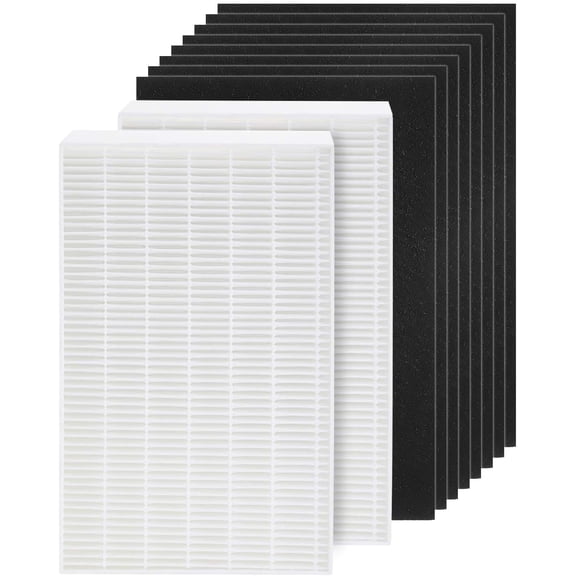 HPA100 Filter Replacement HRF-ARVP100 for HEPA HPA100 Series Air Purifier, HPA094, HPA104, HPA105 HPA3100, HPA5100 Series, 2 HEPA R and 8 Precut Carbon Pre-Filters A