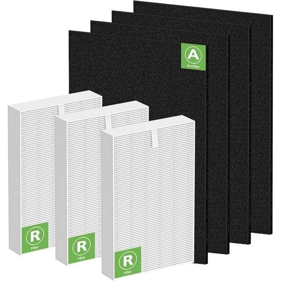 HPA300 HEPA Filter Replacement Compatible with Honeywell Air Purifier HPA300 Series, HPA300, HPA304, HPA8350, HPA300VP, HPA3300b, HPA5300, Pack of 3 HEPA R and 4 Pre filters A HRF-AP1
