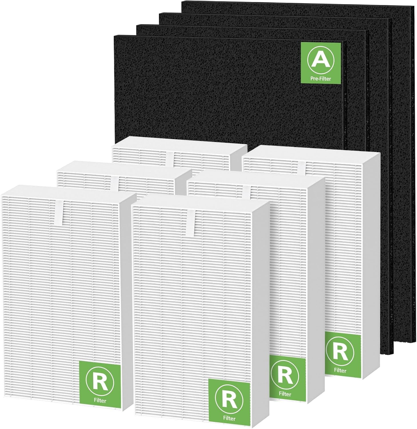 HPA300 HEPA Filter Replacement Compatible with Honeywell Air Purifier HPA300 Series, HPA300, HPA304, HPA8350, HPA300VP, HPA3300b, HPA5300, Pack of 6 HEPA R and 4 Pre filters A HRF-AP1