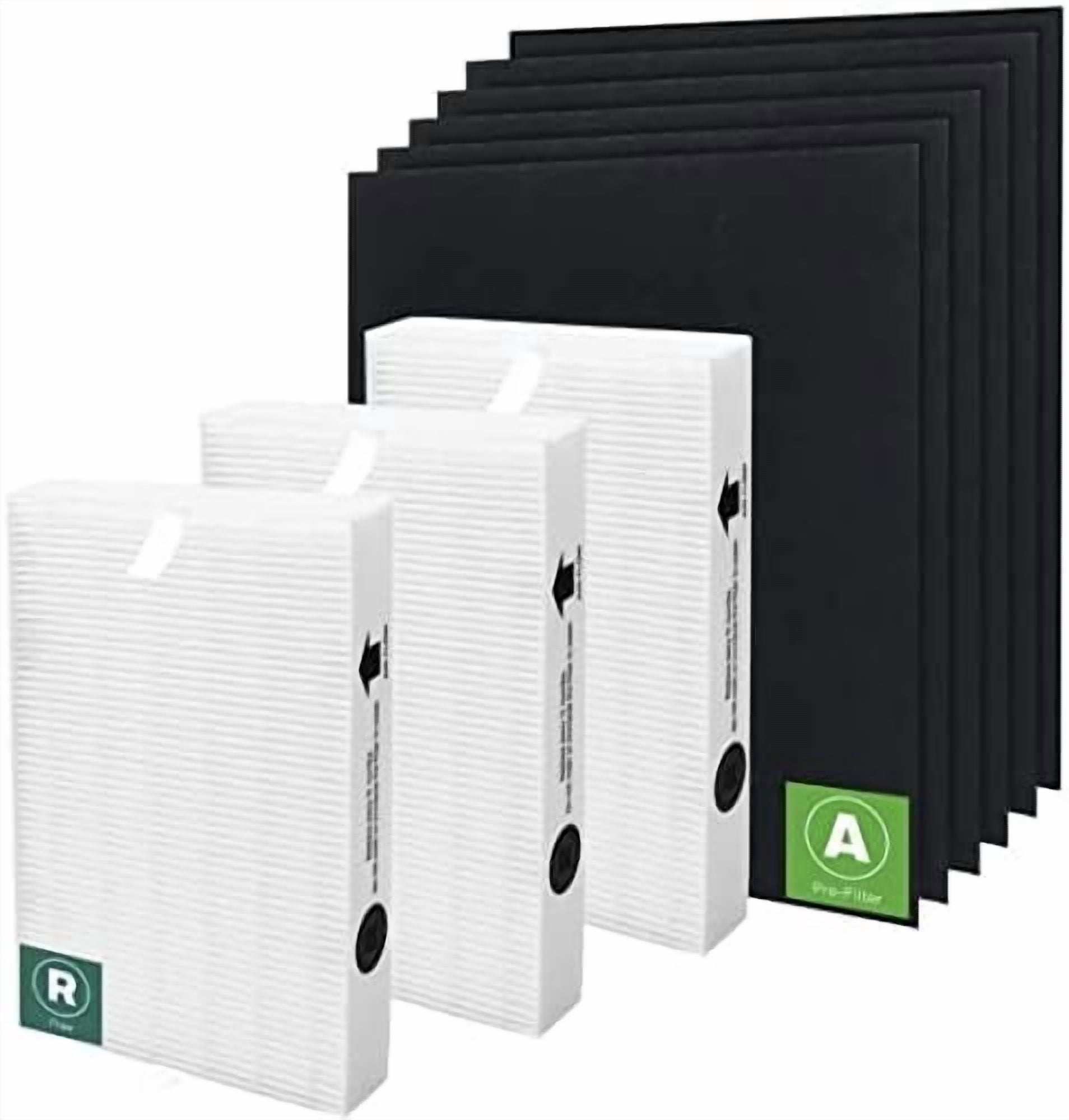 HPA300 HEPA Filter Replacement for Honeywell Air Purifier 3 HEPA R Filters and 6 Pre-cut A Carbon Pre-filter by