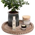 thumbnail image 1 of HPC Decor 12in Round Gray Wood Beaded Tray - Decorative Living Room, Coffee Table, Kitchen Table, Dining Room or Farmhouse Serving Tray, 1 of 6