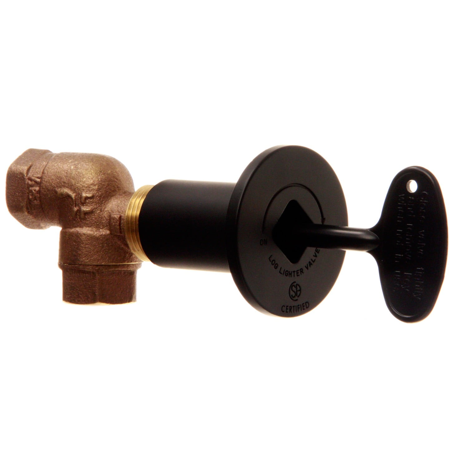 HPC Fire 1/2in. Angled Gas Fire Pit Shut Off Valve Kit, Flat Black