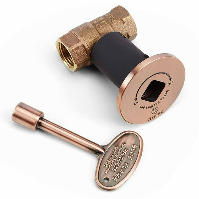 HPC Fire 1/2in. Straight Gas Fire Pit Valve Kit, Antique Copper Flange