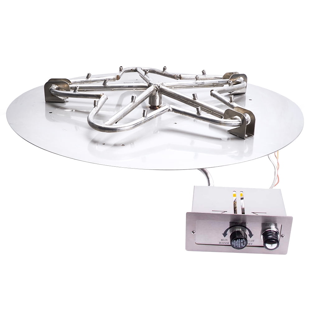 HPC Fire Flame Sense Gas Fire Pit Kit, 18in. Pan 12in. Penta Torp