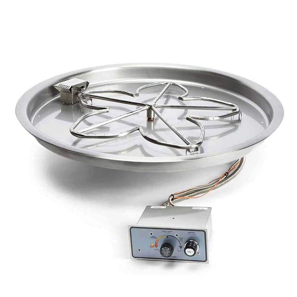 HPC Fire Flame Sense Gas Fire Pit Kit, 25in. Pan 18in. Penta Torp