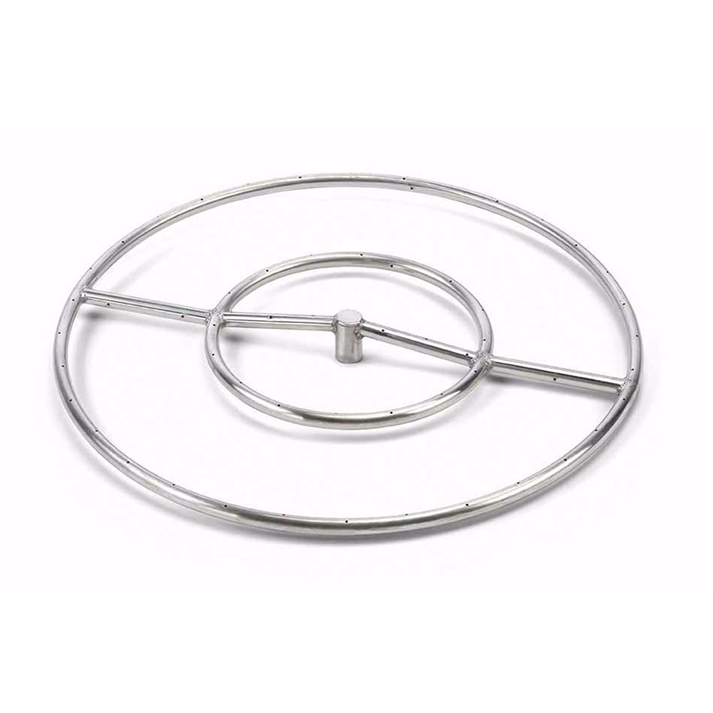 HPC Fire Round Stainless Steel Fire Pit Burner, 18in., Natural Gas