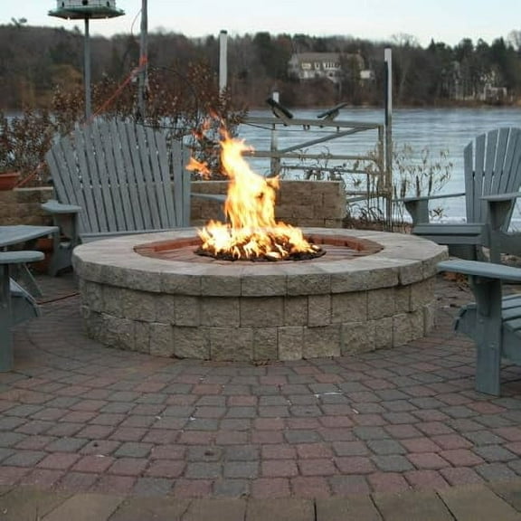 HPC Fire Round Stainless Steel Fire Pit Burner (FRS-6-NG), 6-Inch, Natural Gas