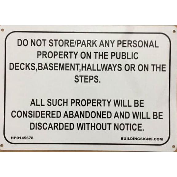 HPD DO NOT STORE (7X10,WHITE BACKGROUND,Aluminum) -ref15822