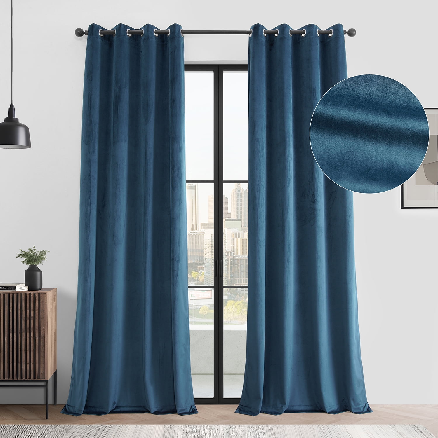 HPD Half Price Drapes Basic Deluxe Velvet Room Darkening Curtains 2 ...