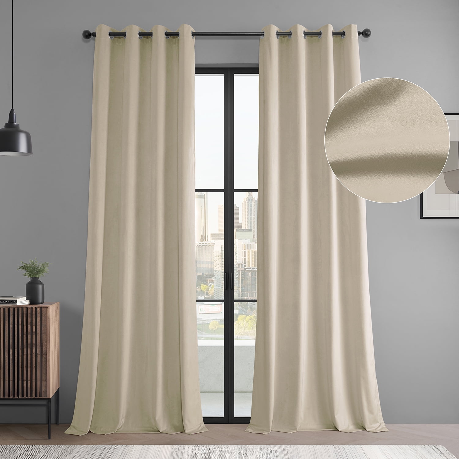 HPD Half Price Drapes Basic Deluxe Velvet Room Darkening Curtains 2 ...