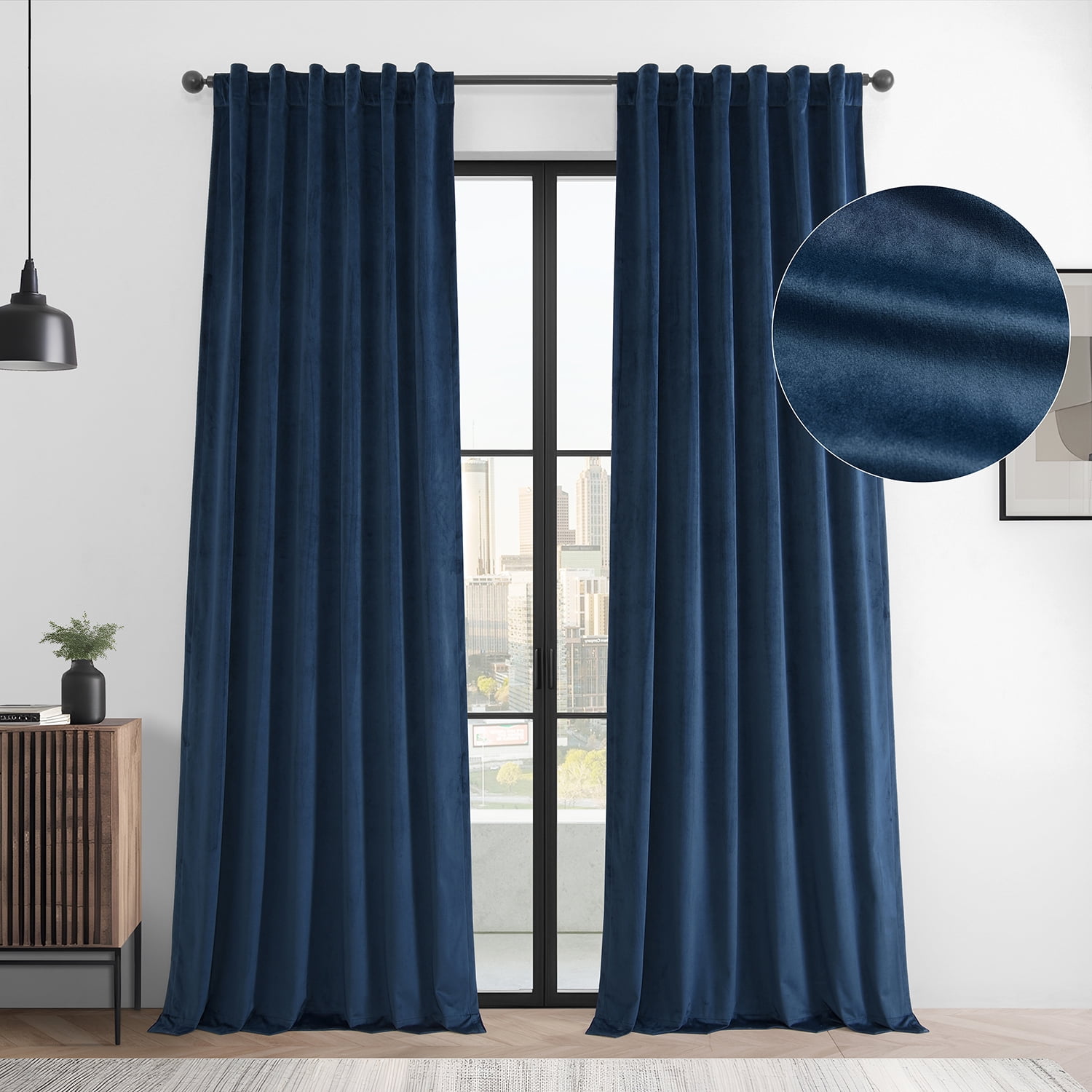 HPD Half Price Drapes Basic Deluxe Velvet Room Darkening Curtains with ...