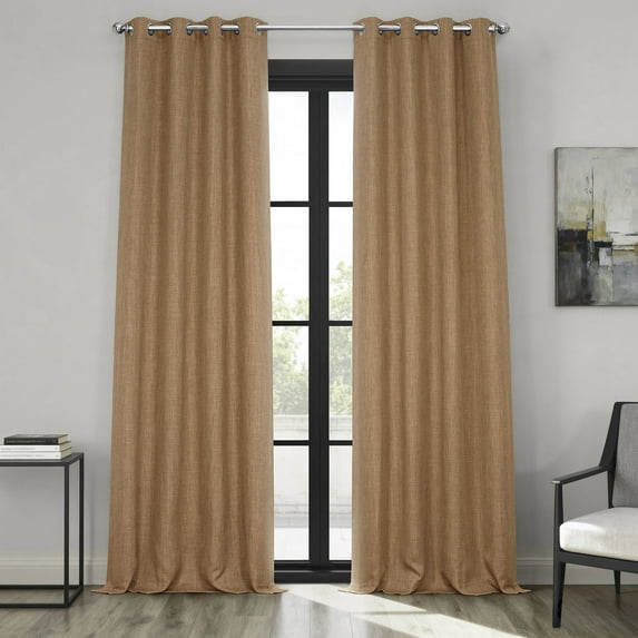 HPD Half Price Drapes Butterscotch Grommet Faux Linen Room Darkening Curtains for Bedroom & Living Room Curtains (1 Panel), Door & Window Curtains 96 inches long, 50W X 96L