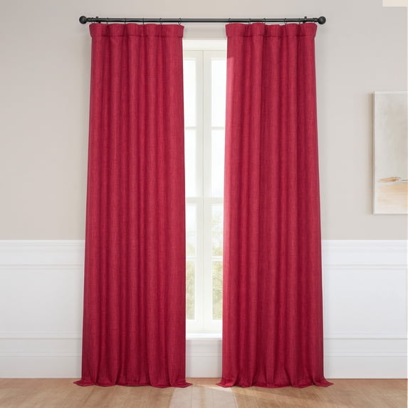 HPD Half Price Drapes Cardinal Faux Linen Room Darkening Curtains for Bedroom & Living Room Curtains (1 Panel), Door & Window Curtains 96 inches long, Rod Pocket Curtains & Drapes, 50W X 96L