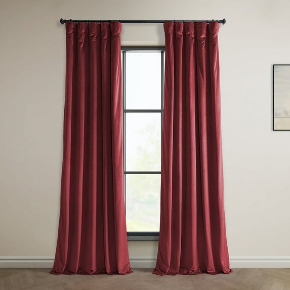 HPD Half Price Drapes Cinema Red Heritage Plush Velvet Room Darkening Curtains for Bedroom & Living Room Curtains (1 Panel), Window Curtains 108 inches long, Rod Pocket Curtains & Drapes, 50W X 108L