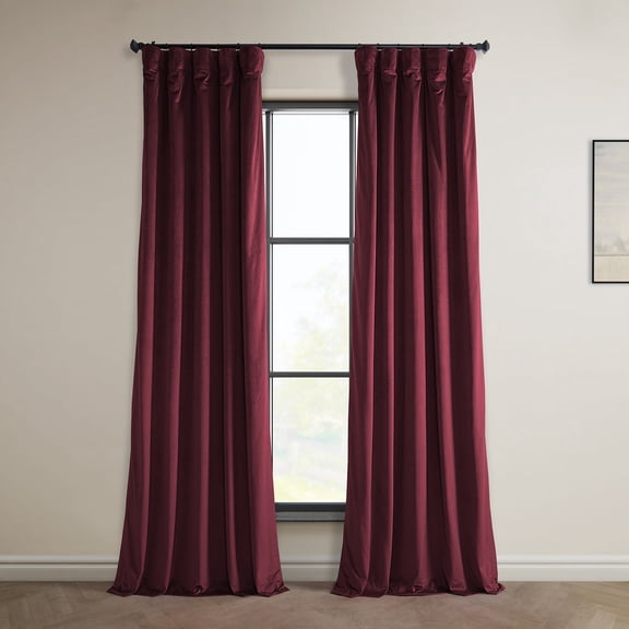 HPD Half Price Drapes Dark Merlot Heritage Plush Velvet Room Darkening Curtains for Bedroom & Living Room Curtains (1 Panel), Window Curtains 108 inches long, Rod Pocket Curtains & Drapes, 50W X 108L
