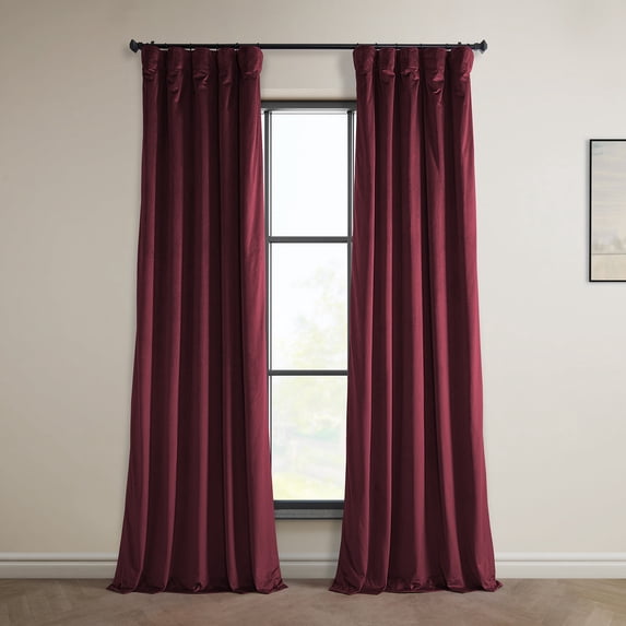 HPD Half Price Drapes Dark Merlot Heritage Plush Velvet Room Darkening Curtains for Bedroom & Living Room Curtains (1 Panel), Window Curtains 84 inches long, Rod Pocket Curtains & Drapes, 50W X 84L