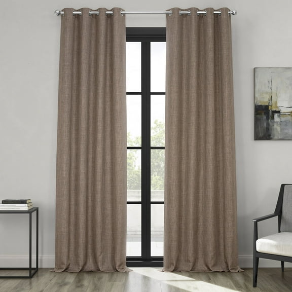 HPD Half Price Drapes Dutch Cocoa Grommet Faux Linen Room Darkening Curtains for Bedroom & Living Room Curtains (1 Panel), Door & Window Curtains 108 inches long, 50W X 108L