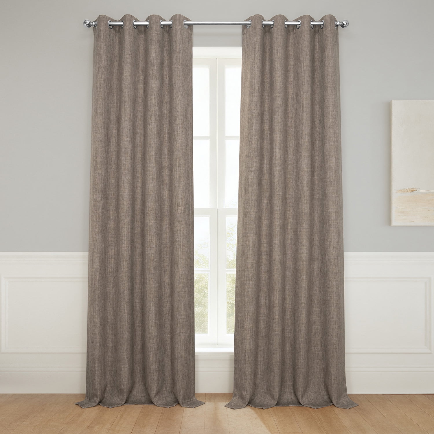 HPD Half Price Drapes Dutch Cocoa Grommet Faux Linen Room Darkening Curtains for Bedroom & Living Room Curtains (1 Panel), Door & Window Curtains 108 inches long, 50W X 108L
