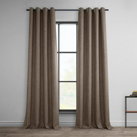 HPD Half Price Drapes Dutch Cocoa Grommet Faux Linen Room Darkening Curtains for Bedroom & Living Room Curtains (1 Panel), Door & Window Curtains 96 inches long, Grommet Curtains & drapes, 50W X 96L