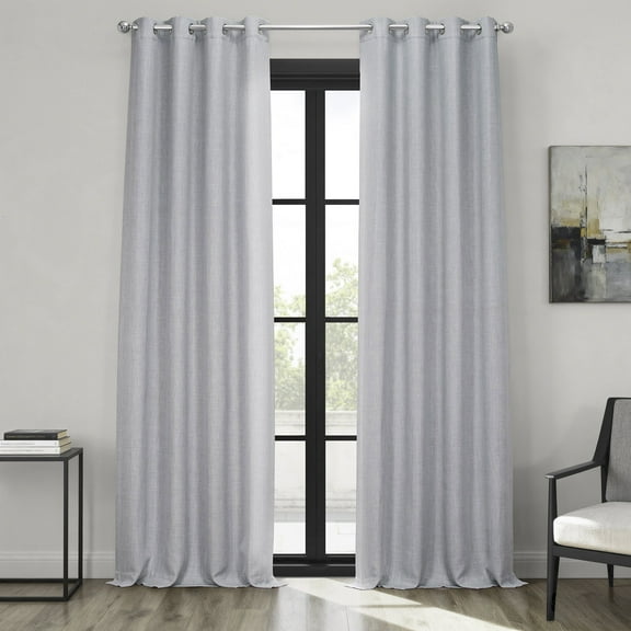 HPD Half Price Drapes Heather Grey Grommet Faux Linen Room Darkening Curtains for Bedroom & Living Room Curtains (1 Panel), Door & Window Curtains 120 inches long, Grommet Curtains,50W X 120L