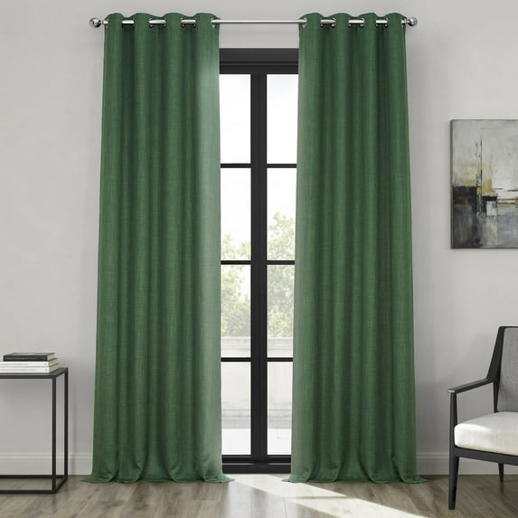 HPD Half Price Drapes Key Green Grommet Faux Linen Room Darkening Curtains for Bedroom & Living Room Curtains (1 Panel), Door & Window Curtains 108 inches long, 50W X 108L