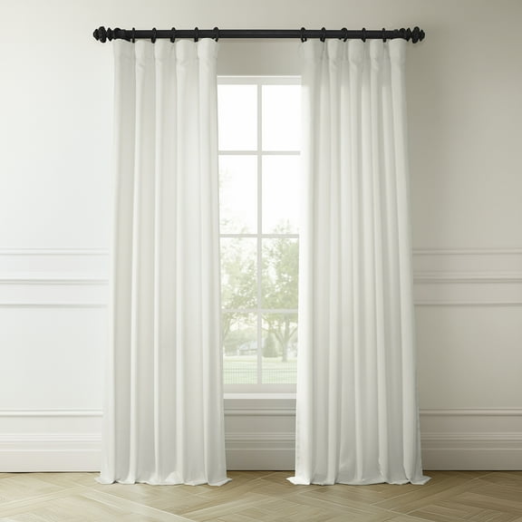 HPD Half Price Drapes Magnolia Off White Italian Faux Linen Room Darkening Curtains with Rod Pocket - 1 Panel - Window Curtains for Living Room & Curtains for Bedroom, 50W X 108L