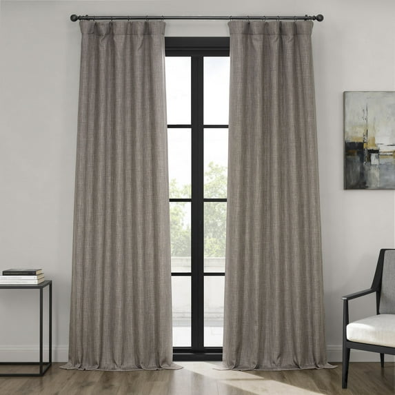 HPD Half Price Drapes Mink Faux Linen Room Darkening Curtains for Bedroom & Living Room Curtains (1 Panel), Door & Window Curtains 108 inch length, Rod Pocket Curtains, 50W X 108L