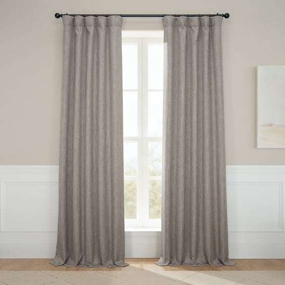 HPD Half Price Drapes Mink Faux Linen Room Darkening Curtains for Bedroom & Living Room Curtains (1 Panel), Door & Window Curtains 96 inch length, Rod Pocket Curtains, 50W X 96L