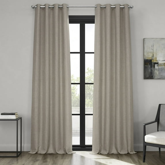 HPD Half Price Drapes Oatmeal Grommet Faux Linen Room Darkening Curtains for Bedroom & Living Room Curtains (1 Panel), Door & Window Curtains 120 inches long, Grommet curtains & drapes, 50W X 120L