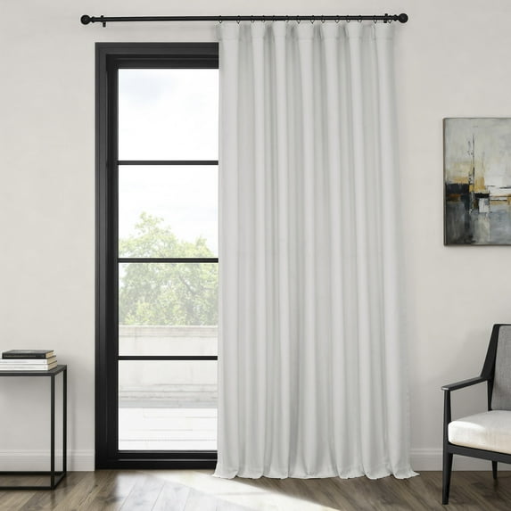 HPD Half Price Drapes Oyster Extra Wide Faux Linen Room Darkening Curtains for Bedroom & Living Room Curtains (1 Panel),Door & Window Curtains 120 inches long, Rod Pocket Curtains,100W X 120L