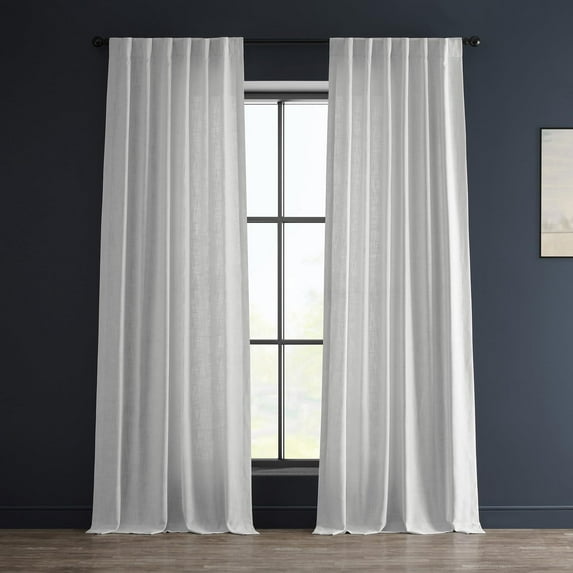 HPD Half Price Drapes Premium Heavy Faux Linen Curtains for Living Room (1 Panel), 50W x 120L Light Filtering Curtains 120 Inches Long Window Curtains for Bedroom, Rice White