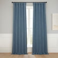 thumbnail image 1 of HPD Half Price Drapes Reverie Blue Faux Linen Room Darkening Curtains for Bedroom & Living Room Curtains (1 Panel), Door & Window Curtains 96 inches long, Rod Pocket Curtains & drapes, 50W X 96L, 1 of 11