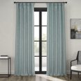 thumbnail image 1 of HPD Half Price Drapes Sea Thistle Faux Linen Room Darkening Curtains for Bedroom & Living Room Curtains (1 Panel), Door & Window Curtains 96 inches long, Rod Pocket Curtains, 50W X 96L, 1 of 11