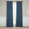 thumbnail image 1 of HPD Half Price Drapes Story Blue Faux Linen Room Darkening Curtains for Bedroom & Living Room Curtains (1 Panel), Door & Window Curtains 84 inches long, Rod Pocket curtains & drapes, 50W X 84L, 1 of 11